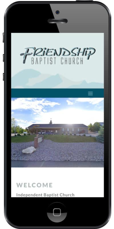 Friendship Baptist site phone screen